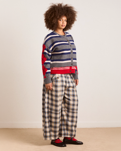 Mara Trouser - Blur Brushed Check