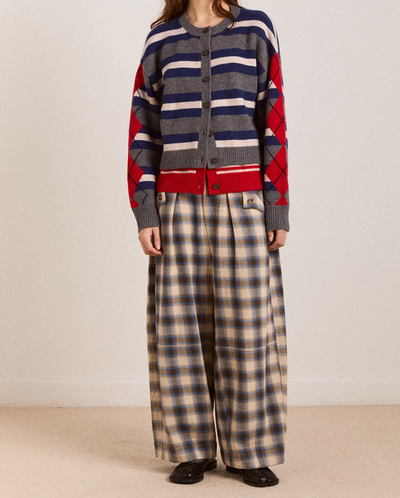 Mara Trouser - Blur Brushed Check