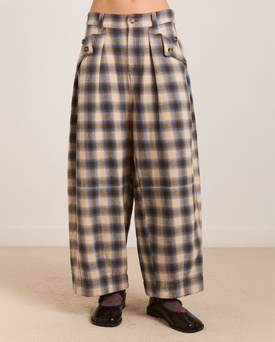 Mara Trouser - Blur Brushed Check
