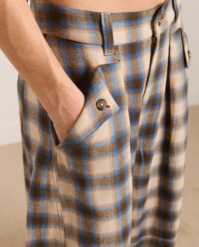 Mara Trouser - Blur Brushed Check