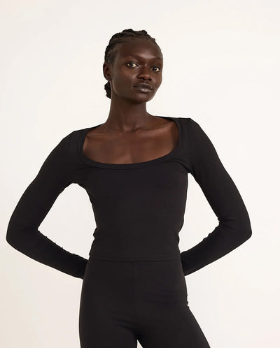 Every day scoop Neck Tee - Black