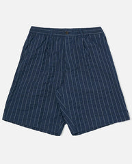PLEATED TRACK SHORT - NAVY Stripe