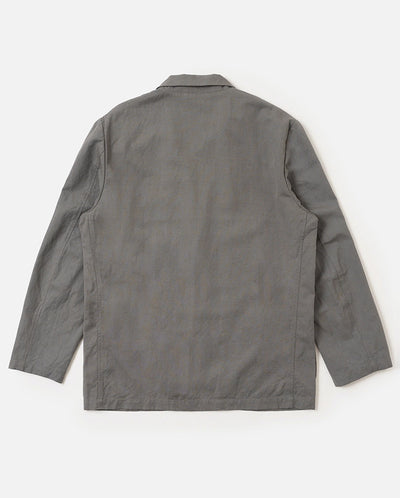 TWO BUTTON JACKET - MID GREY SLUB