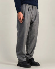 Double Pleats Flannel pants - grey melton