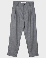 Double Pleats Flannel pants - grey melton