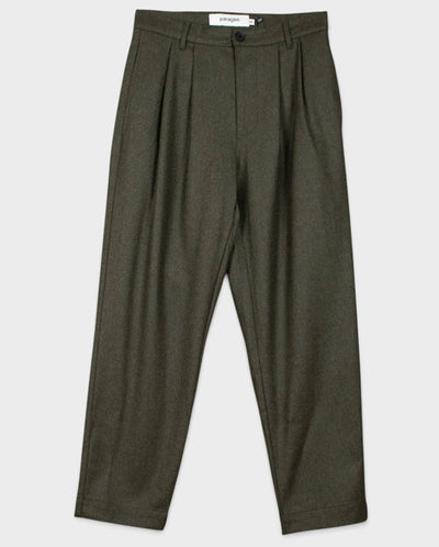 Double Pleats Flannel pants - Olive Melton