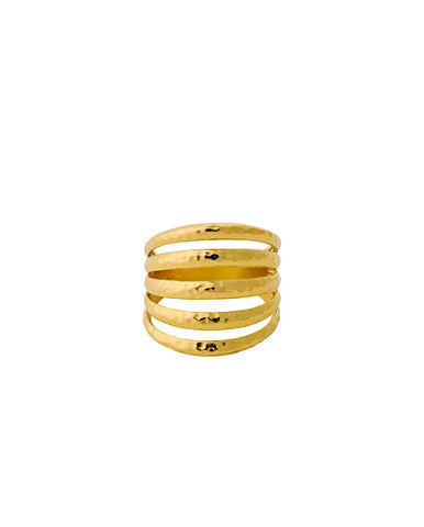 Tiger Eye Rectangle Ring GOLD