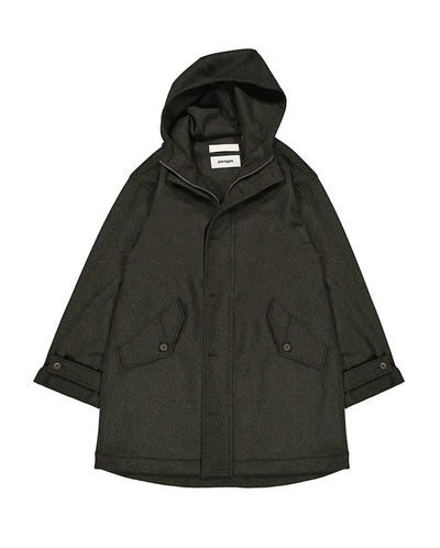 Refuge Wool Coat Dark Olive Melange