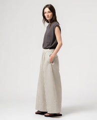 Seersucker Culotte - Iron/OffWhite