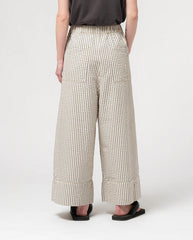Seersucker Culotte - Iron/OffWhite