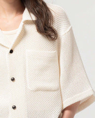 Sumatra Trellis Shirt - Ecru