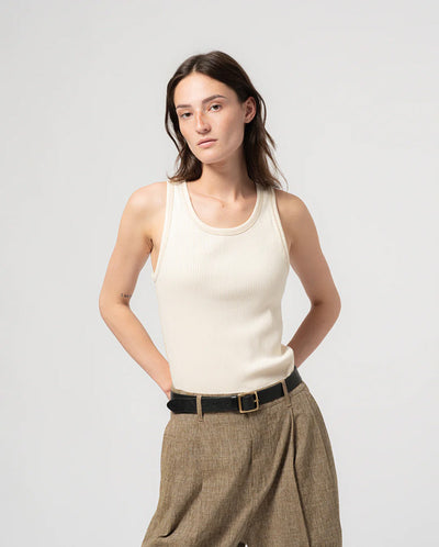 Body Top Rib Vest - Ecru