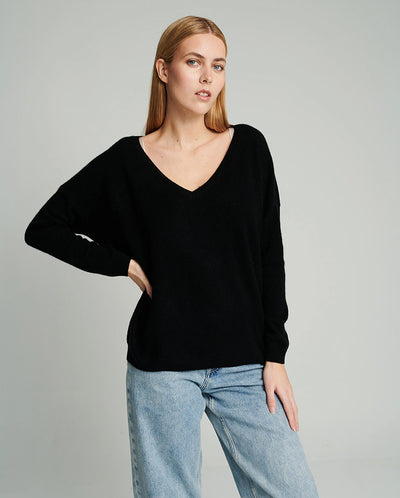 Angele Cashmere oversize Knit BLACK