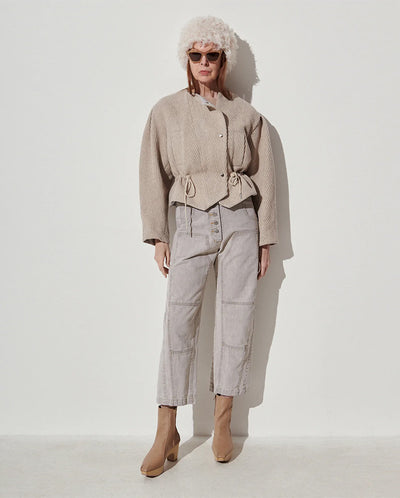 Hastings Chevron Wool Coat OATMEAL