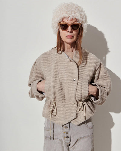 Hastings Chevron Wool Coat OATMEAL