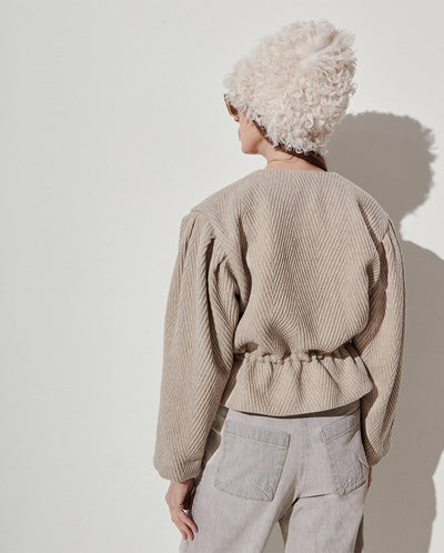 Hastings Chevron Wool Coat OATMEAL