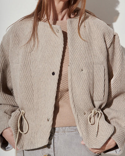 Hastings Chevron Wool Coat OATMEAL