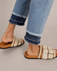 Jemmy Leather fur Slider Nature