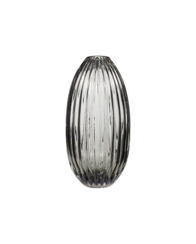 Oval Ribbed Vase Smoked
