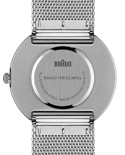 Braun Watch Black Dial Silver Mesh Strap