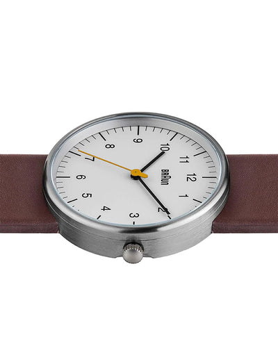 Braun Watch White Dial/Brown Strap