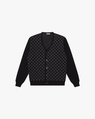 Check Merino Cardigan CHARCOAL