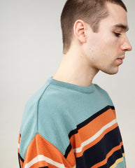 English Difference Stripe Crew Green Multi Stripe
