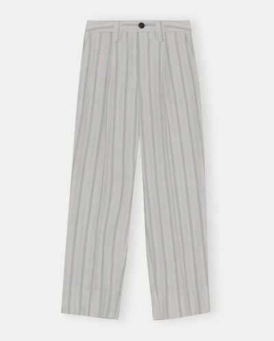 Mid Waist Pleat Pants Phantom Stripe