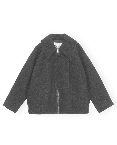 Boucle Drop Shoulder Jacket BLACK
