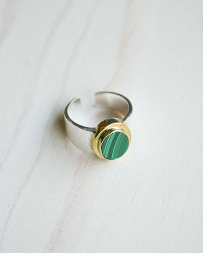 Lima Cabochon Malachite Ring SILVER