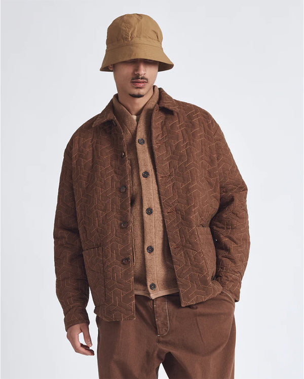 Travail Quilt Over Shirt Brown Marl