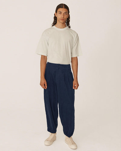 Creole Peg Trouser Navy Needle Cord