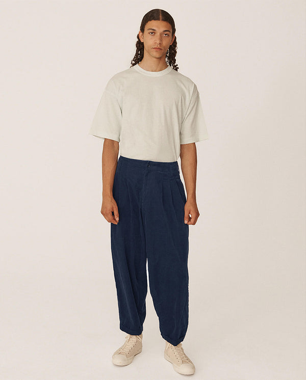 Creole Peg Trouser Navy Needle Cord
