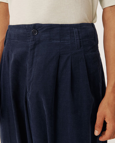 Creole Peg Trouser Navy Needle Cord