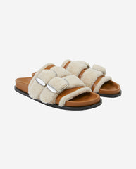 Jemmy Leather fur Slider Nature