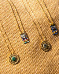 Peruvian Lapis Pendant necklace GOLD