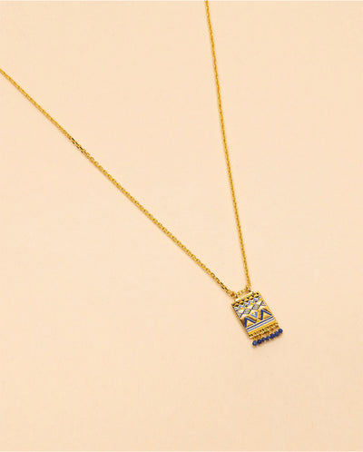 Peruvian Lapis Pendant necklace GOLD