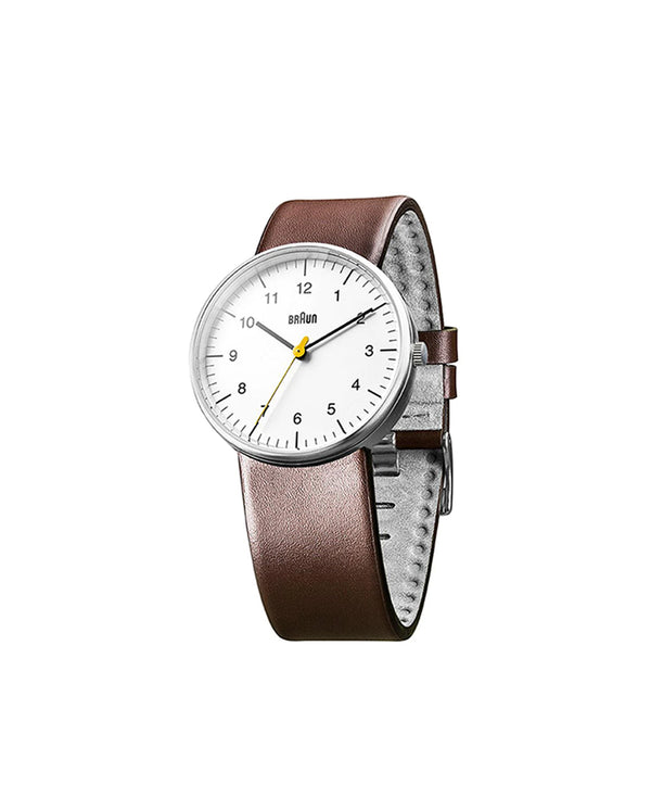 Braun Watch White Dial/Brown Strap