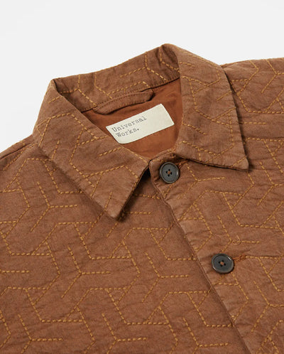 Travail Quilt Over Shirt Brown Marl