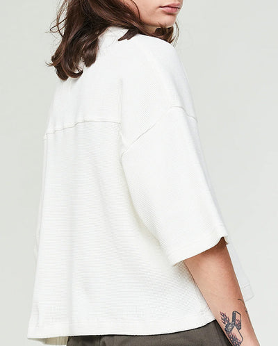 Big T Cropped Waffle Tee Offwhite