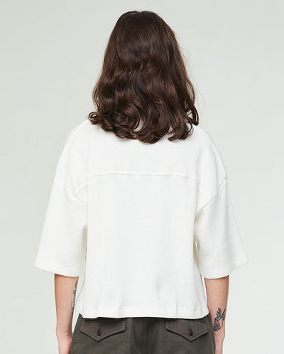 Big T Cropped Waffle Tee Offwhite